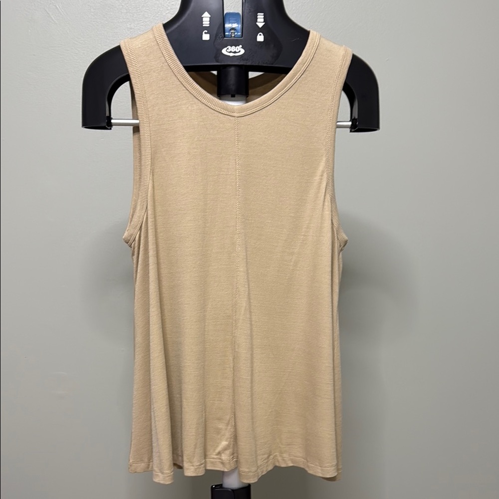 Women”s Beige Sleeveless Swing Tank